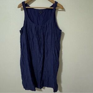 Eileen Fisher Micro Metallic Stripe Sleeveless Mini Shift Dress Purple-XL